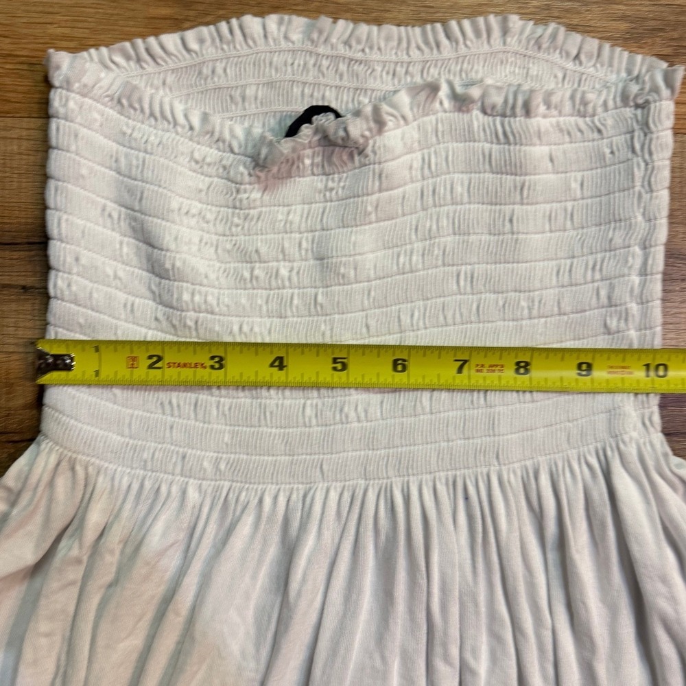 Suzy Collection Tube Dress White Smocked Strapless Coastal Boho Summer Mini Y2K - Picture 5 of 6